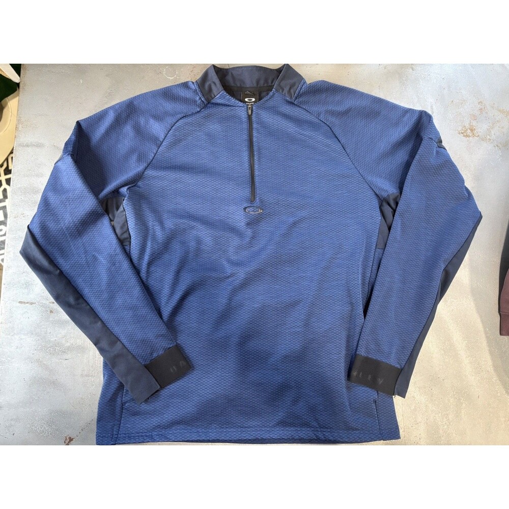 Mens Oakley Knockdown Mixed Fleece 1/4 Zip Pullover Blue sz xl